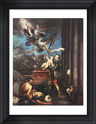 Framed Allegory of the Battle of Lepanto Print
