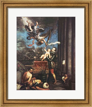Framed Allegory of the Battle of Lepanto Print