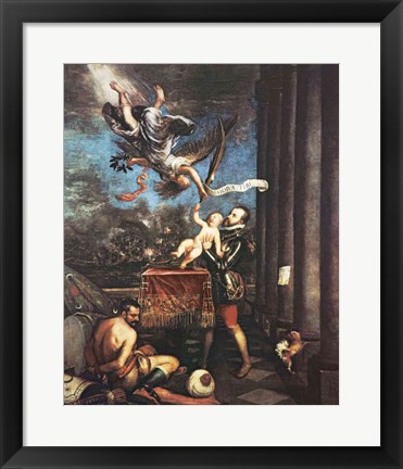 Framed Allegory of the Battle of Lepanto Print