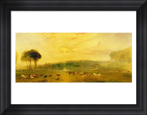 Framed Lake, Petworth: Sunset, Fighting Bucks Print
