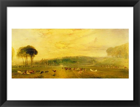 Framed Lake, Petworth: Sunset, Fighting Bucks Print