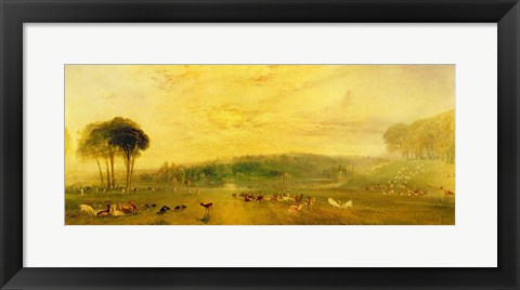 Framed Lake, Petworth: Sunset, Fighting Bucks Print