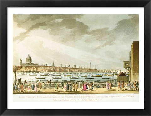 Framed Lord Nelson&#39;s funeral procession Print