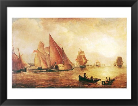 Framed Estuary of the Thames and the Medway Print