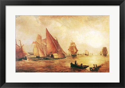 Framed Estuary of the Thames and the Medway Print