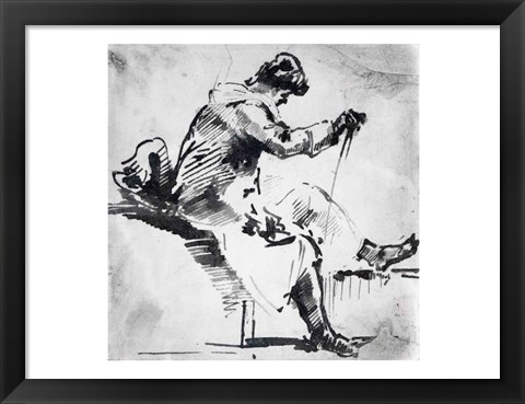 Framed Seated man Print