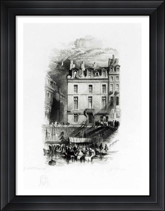 Framed Napoleon&#39;s Lodgings on the Quai Conti Print
