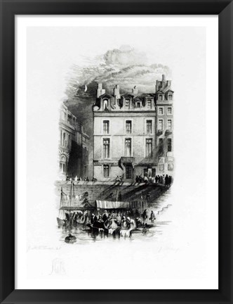 Framed Napoleon&#39;s Lodgings on the Quai Conti Print