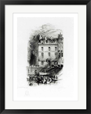 Framed Napoleon&#39;s Lodgings on the Quai Conti Print