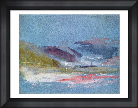 Framed River bank, c.1830 Print