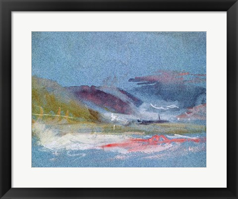 Framed River bank, c.1830 Print