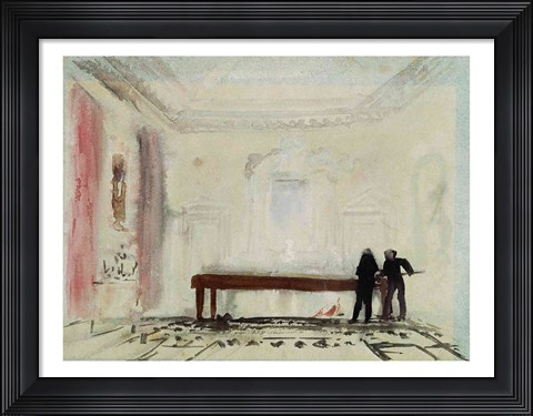 Framed Billiard players at Petworth House, 1830 Print