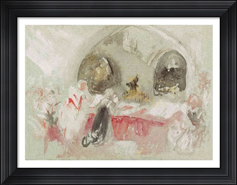 Framed Service in the chapel at Petworth, 1830 Print