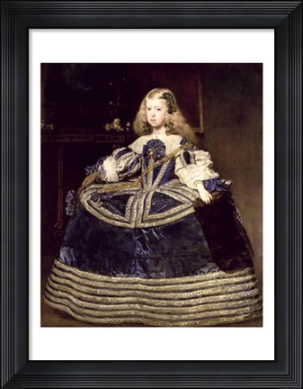 Framed Infanta Margarita in Blue, 1659 Print