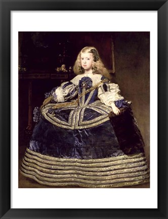 Framed Infanta Margarita in Blue, 1659 Print