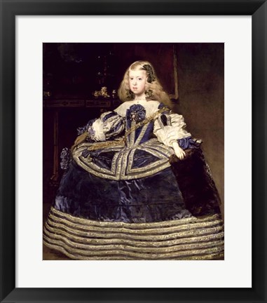 Framed Infanta Margarita in Blue, 1659 Print