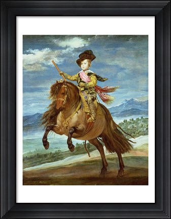 Framed Prince Balthasar Carlos on horseback Print
