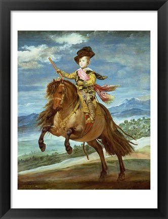 Framed Prince Balthasar Carlos on horseback Print