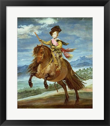 Framed Prince Balthasar Carlos on horseback Print