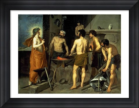 Framed Forge of Vulcan, 1630 Print