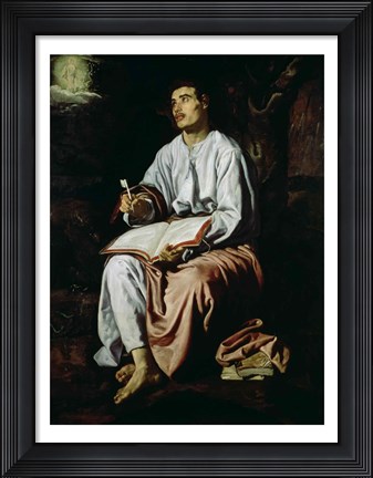 Framed St. John the Evangelist on the Island of Patmos Print
