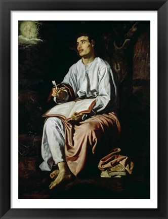 Framed St. John the Evangelist on the Island of Patmos Print