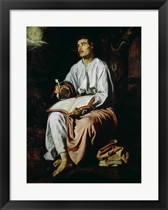 Framed St. John the Evangelist on the Island of Patmos Print