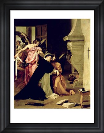 Framed Temptation of St.Thomas Aquinas Print