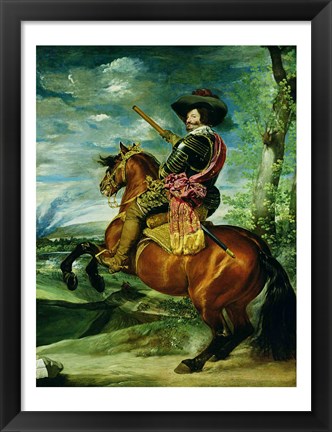 Framed Equestrian Portrait of Don Gaspar de Guzman Print