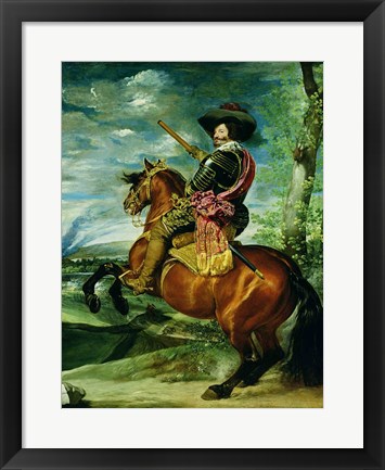 Framed Equestrian Portrait of Don Gaspar de Guzman Print