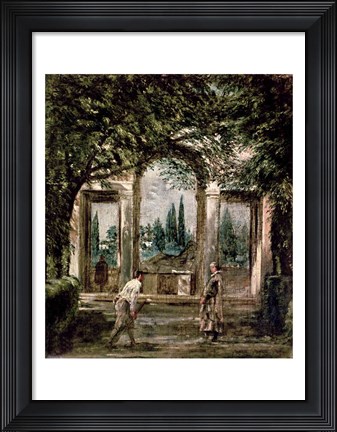 Framed Gardens of the Villa Medici in Rome Print