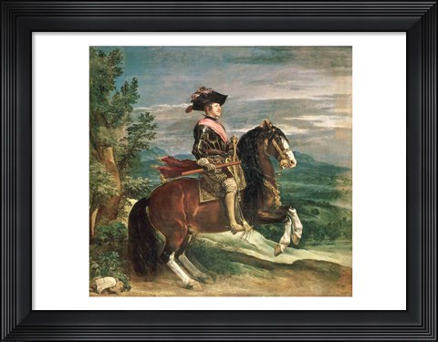 Framed Equestrian Portrait of Philip IV Print