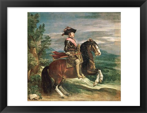 Framed Equestrian Portrait of Philip IV Print