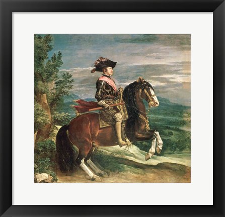 Framed Equestrian Portrait of Philip IV Print