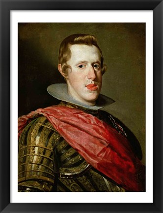 Framed Portrait of Philip IV  in Armour Print