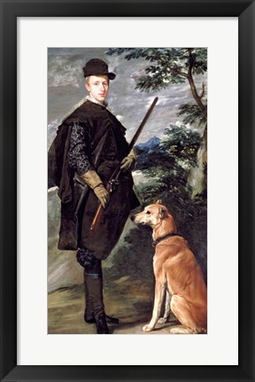 Framed Portrait of Cardinal Infante Ferdinand of Austria with Gun and Dog, 1632 Print