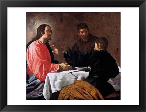 Framed Supper at Emmaus, 1620 Print