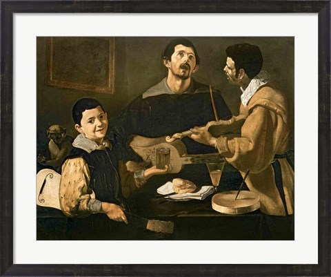 Framed Three Musicians, 1618 Print