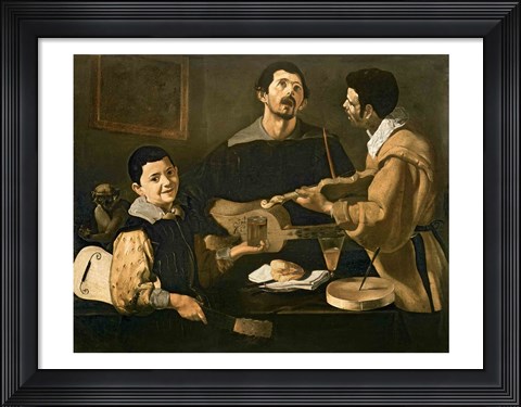 Framed Three Musicians, 1618 Print