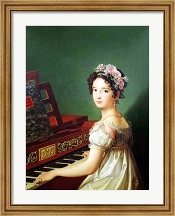 Framed Artist&#39;s Daughter at the Clavichord Print