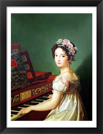 Framed Artist&#39;s Daughter at the Clavichord Print