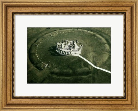 Framed Stonehenge from the air Print