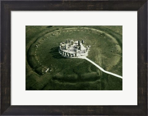 Framed Stonehenge from the air Print