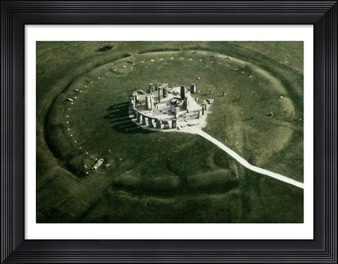 Framed Stonehenge from the air Print