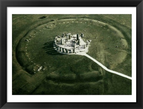 Framed Stonehenge from the air Print