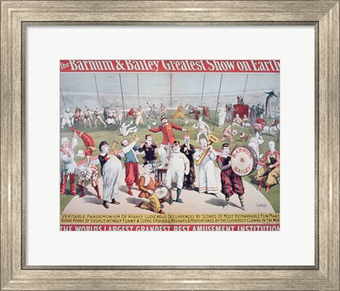 Framed Poster advertising the Barnum and Bailey Greatest Show on Earth Print