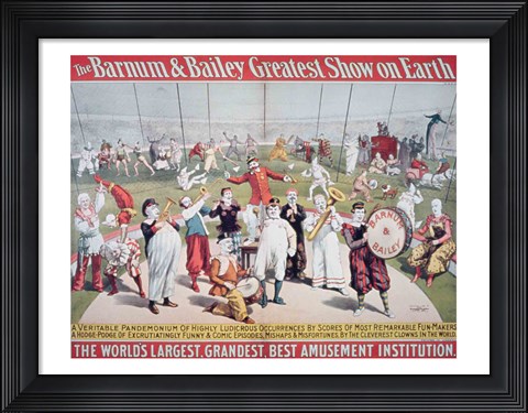 Framed Poster advertising the Barnum and Bailey Greatest Show on Earth Print