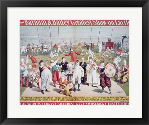 Framed Poster advertising the Barnum and Bailey Greatest Show on Earth Print