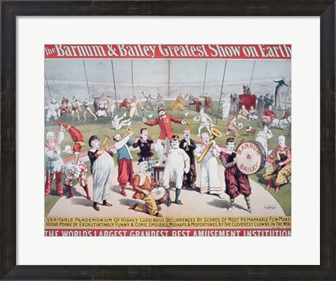 Framed Poster advertising the Barnum and Bailey Greatest Show on Earth Print
