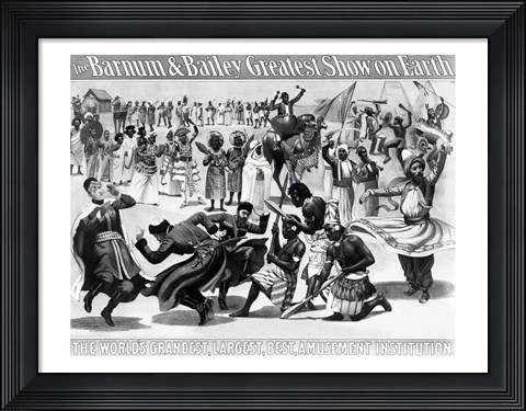 Framed Poster Advertising, &#39;The Barnum and Bailey Greatest Show on Earth Print